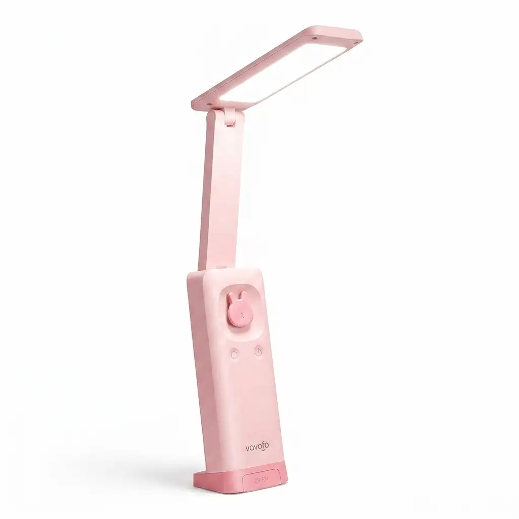VAVOFO cute bunny desk lamp pink foldable LED rechargeable kids